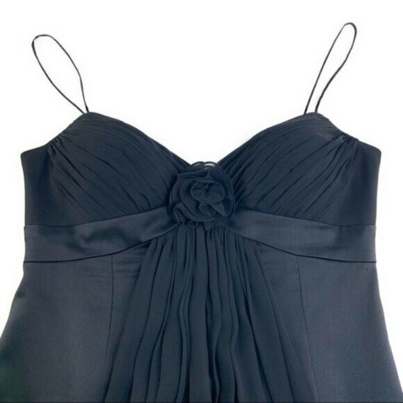 Rickie Freeman Teri Jon Babydoll Rosette Dress in Black - Picture 2 of 4